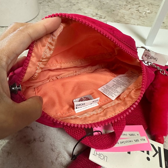 Kipling Alys Waistpack or Belt Bag in Confetti Pink Color, New with Tag - Picture 9 of 11